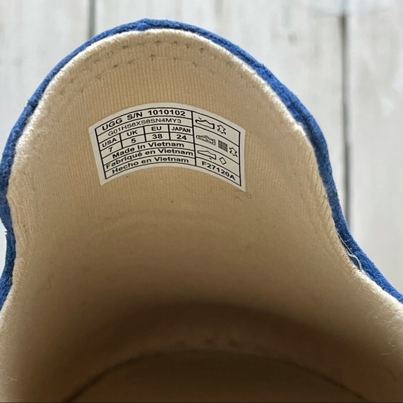 UGG Caleel Blue Nubuck Espadrille Sneaker Size 7 - Picture 10 of 13